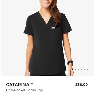 Figs black Catarina one pocket scrub top